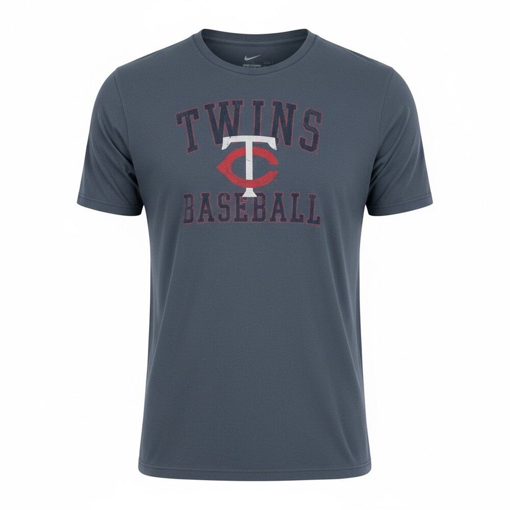 Nike Minnesota Twins Baseball Graphic Tee 2XL Blue Distressed Logo